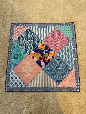 Cabana Life Patchwork Print Scarf - Blue, Pink, Green